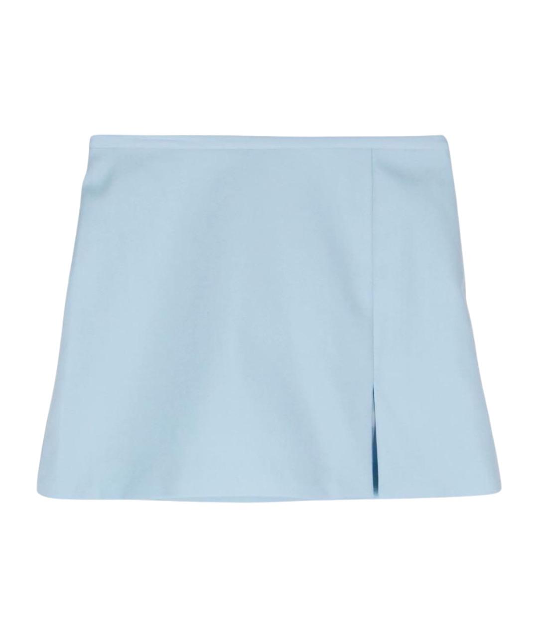 MACH&MACH Голубая шерстяная юбка мини, фото 1