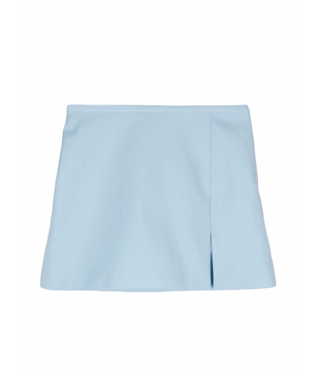 MACH&MACH Голубая шерстяная юбка мини, фото 7