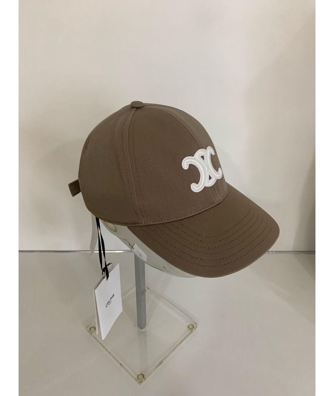 CELINE Бежевая хлопковая кепка, фото 5