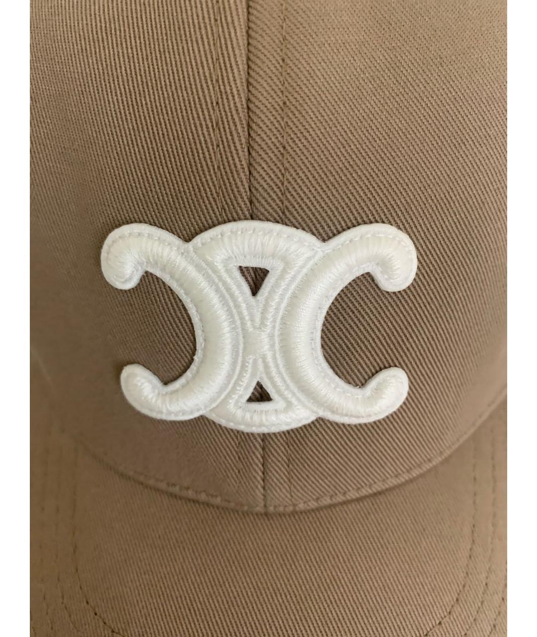 CELINE Бежевая хлопковая кепка, фото 3