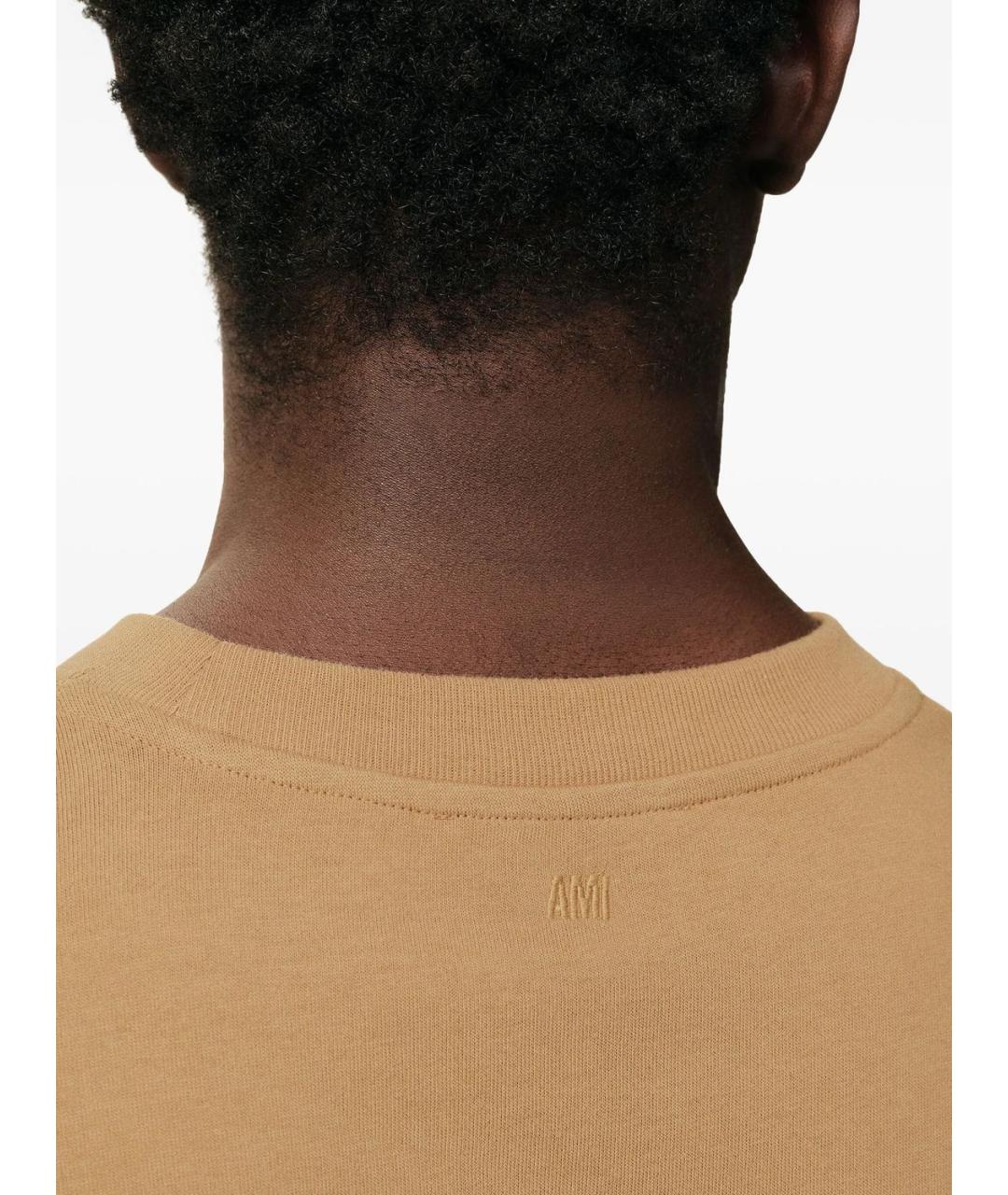 Ami Paris Бежевая хлопковая футболка, фото 4