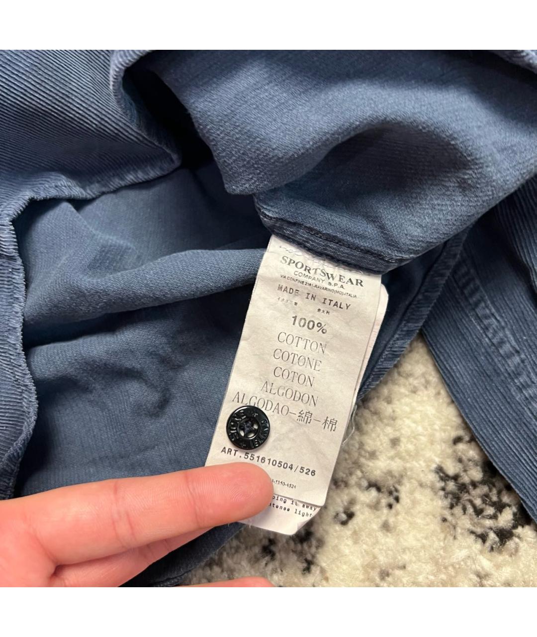 STONE ISLAND Темно-синяя хлопковая детская рубашка, фото 5