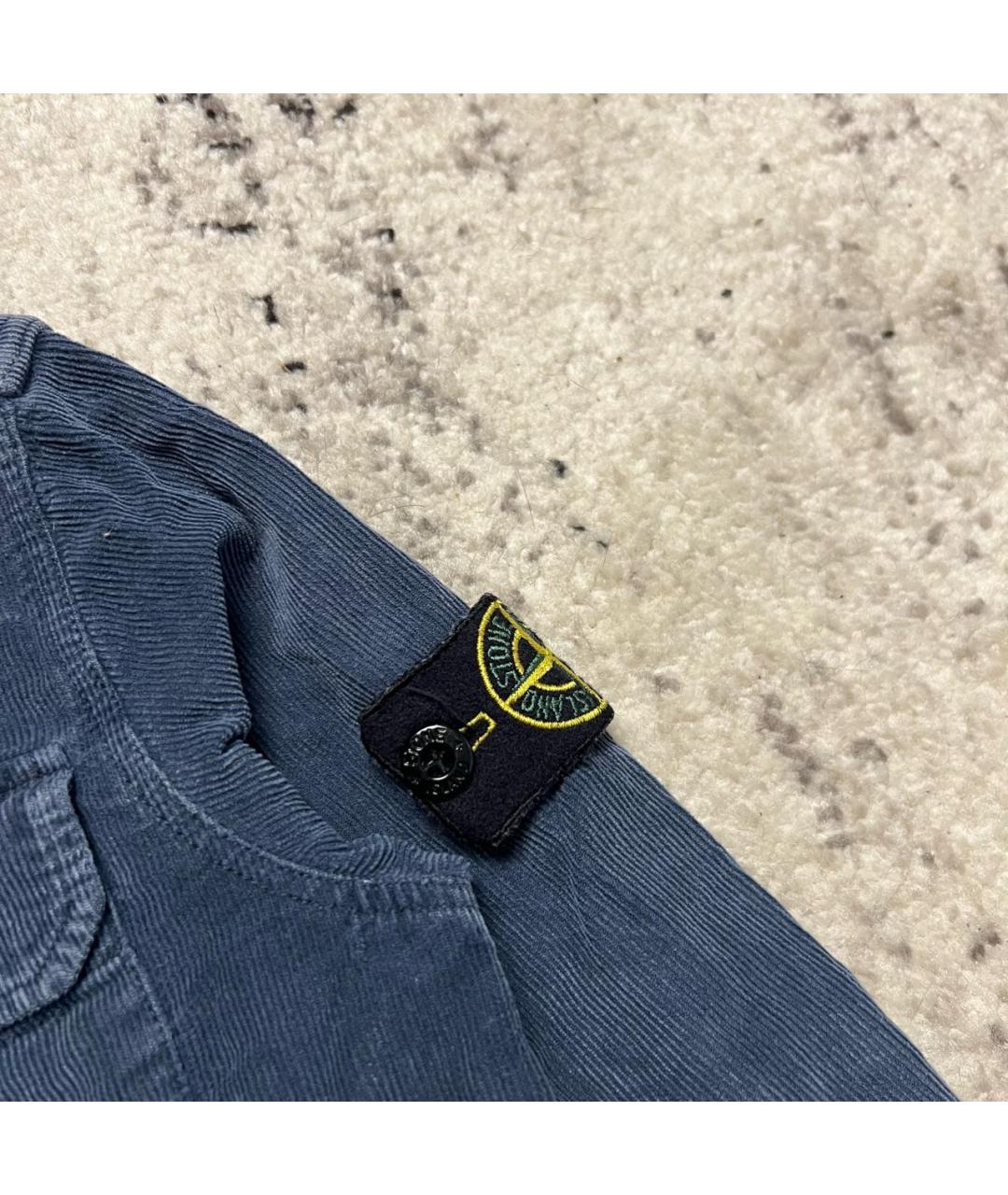 STONE ISLAND Темно-синяя хлопковая детская рубашка, фото 3