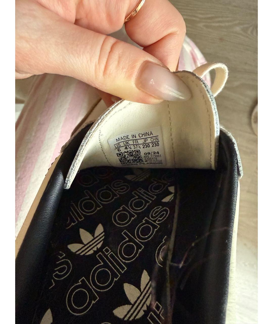 ADIDAS Бежевые кожаные кроссовки, фото 4