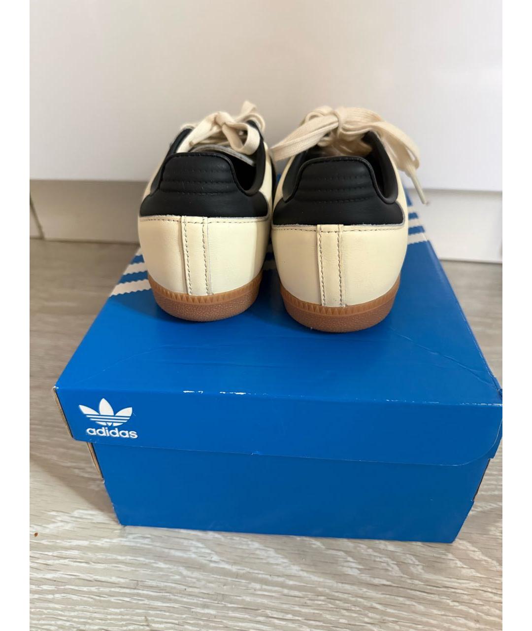 ADIDAS Бежевые кожаные кроссовки, фото 3