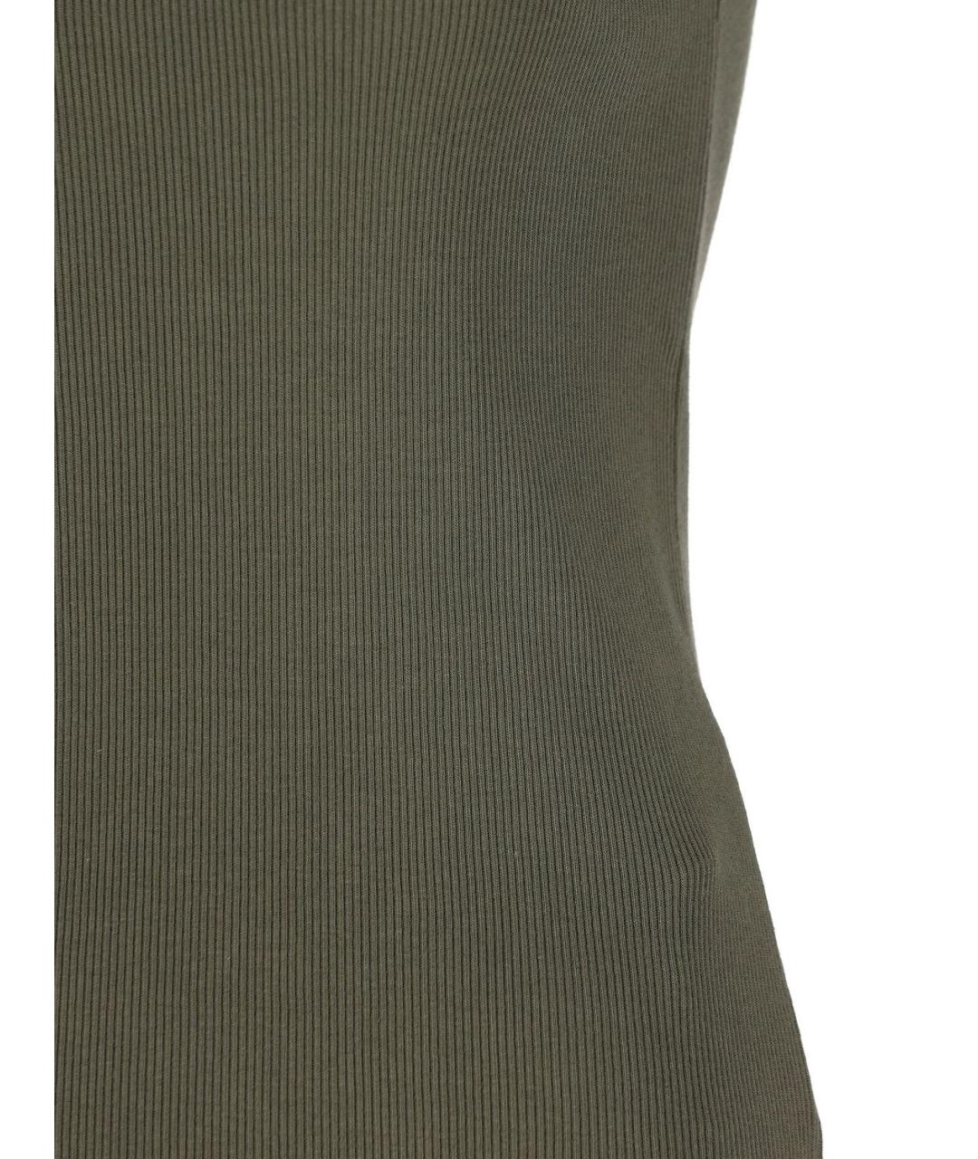 SAINT LAURENT Хаки хлопковая майка, фото 4