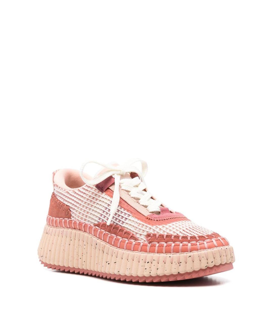 CHLOE Розовые текстильные кроссовки, фото 3
