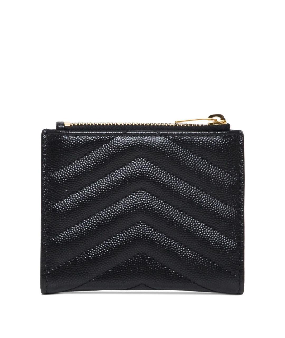 SAINT LAURENT Черный кожаный кошелек, фото 2