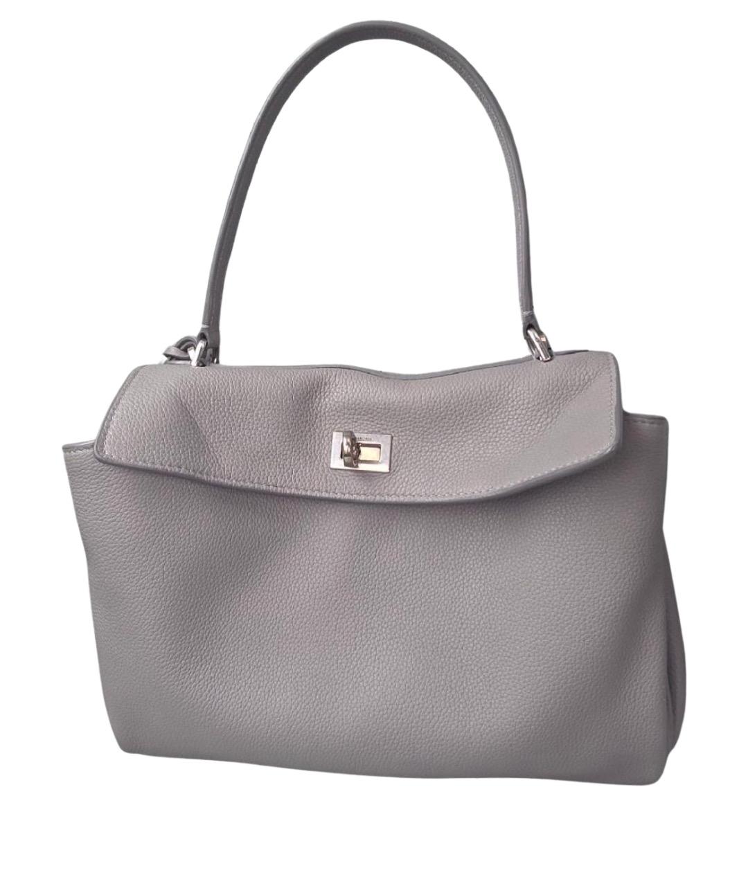 BALENCIAGA Серая кожаная сумка через плечо, фото 1