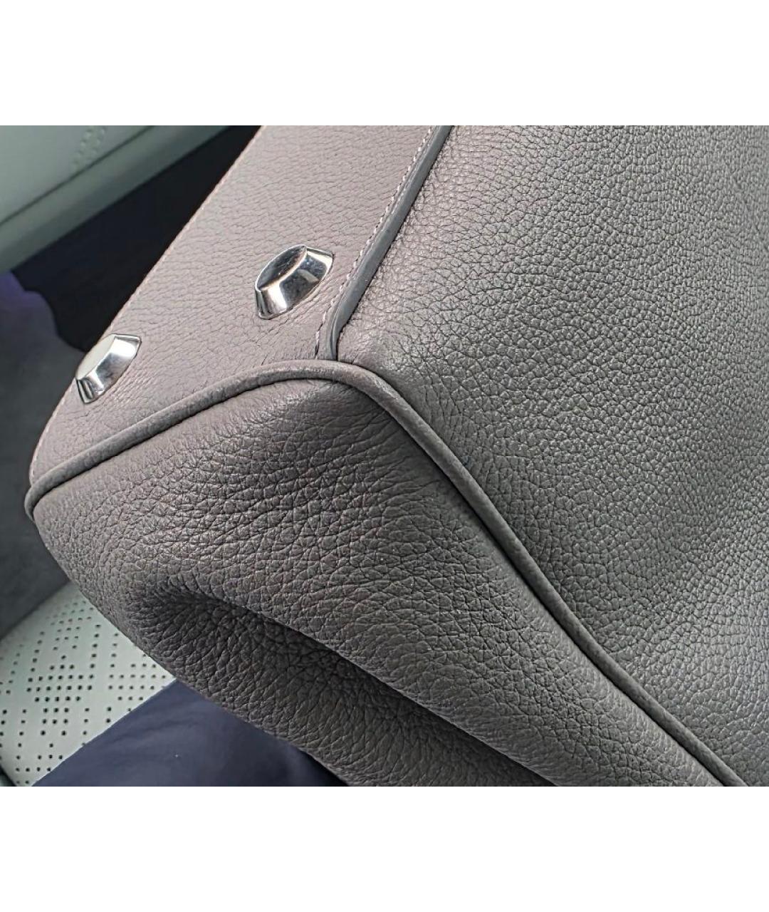 BALENCIAGA Серая кожаная сумка через плечо, фото 3