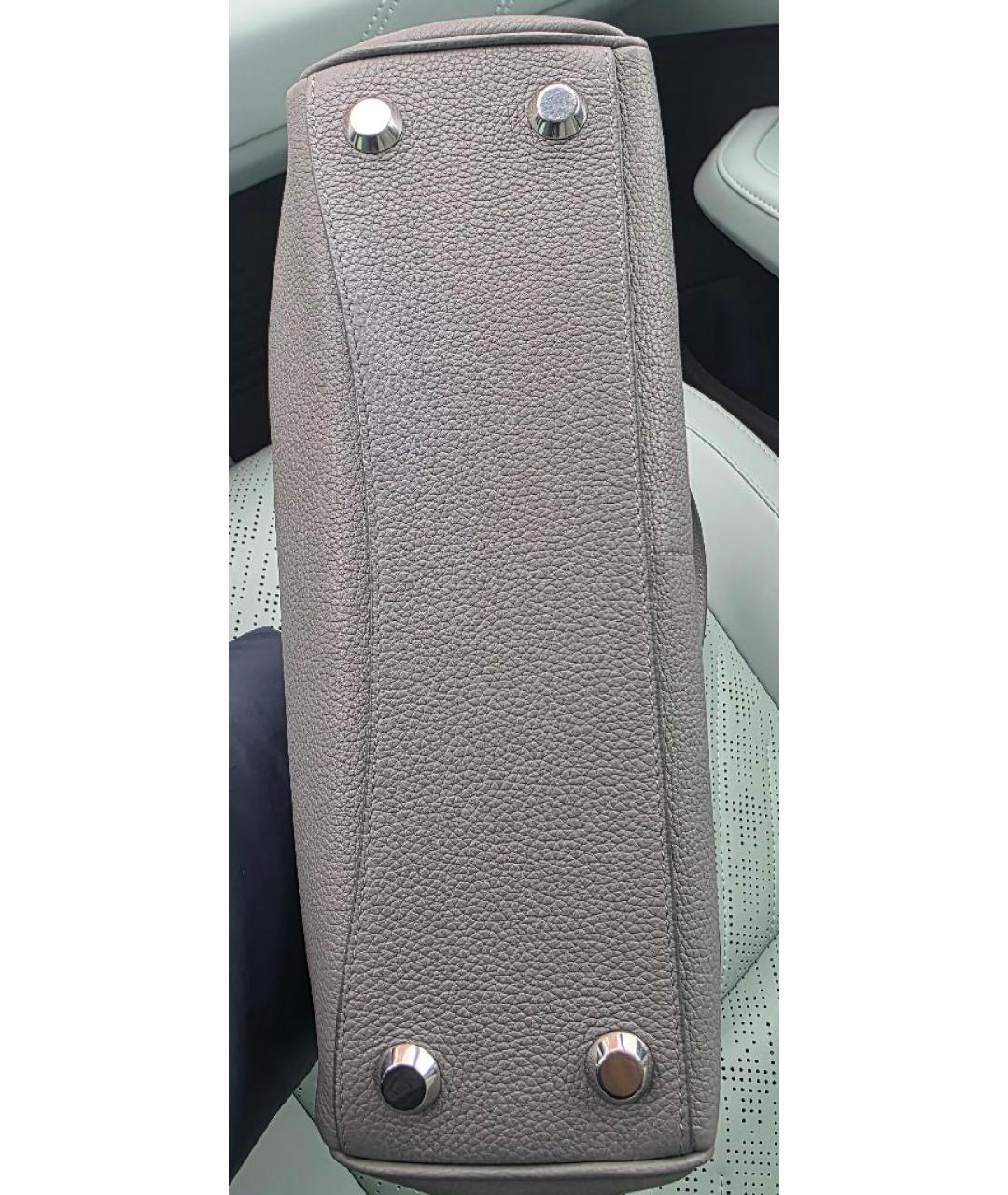 BALENCIAGA Серая кожаная сумка через плечо, фото 4