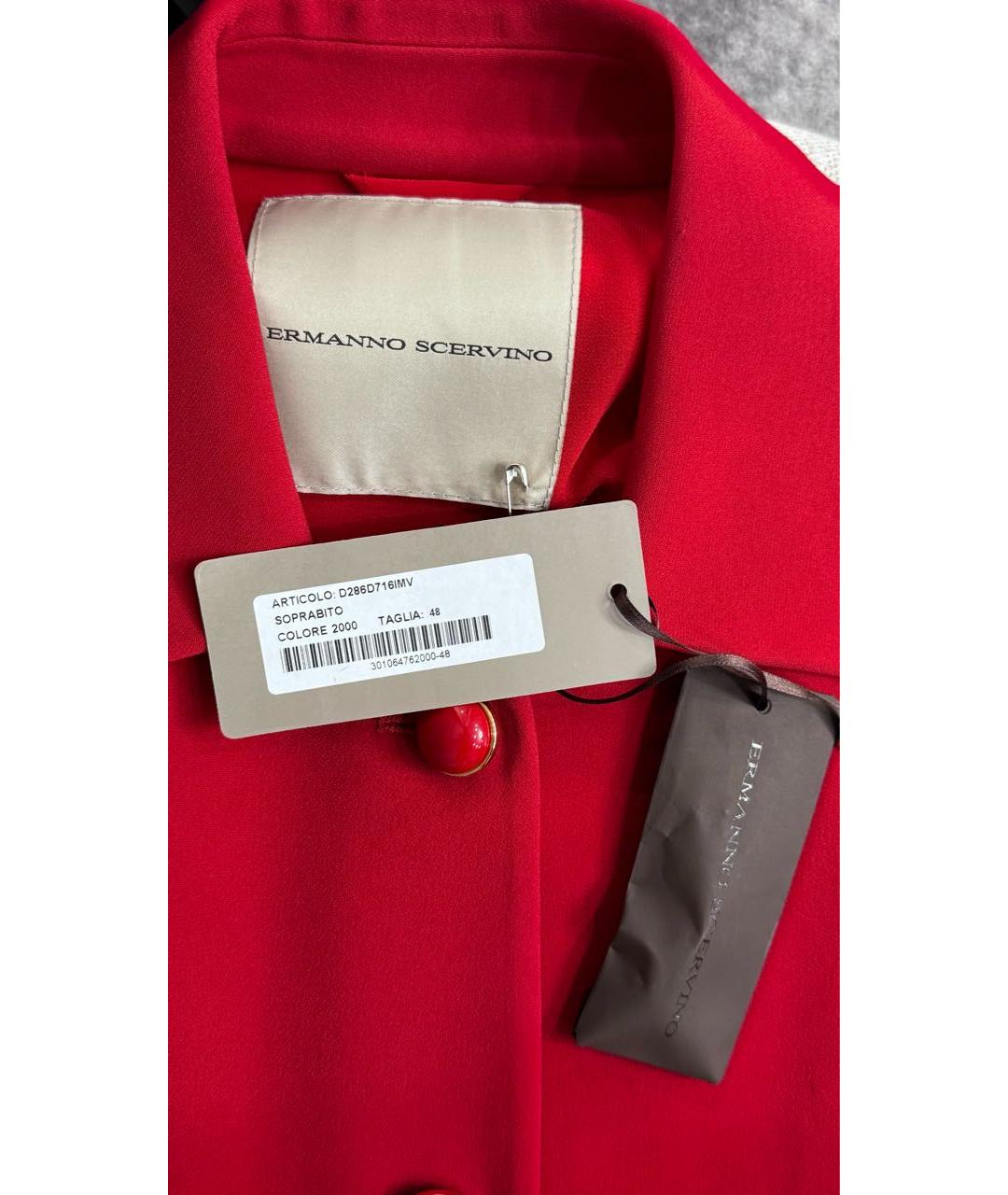 ERMANNO SCERVINO Красный вискозный тренч/плащ, фото 5