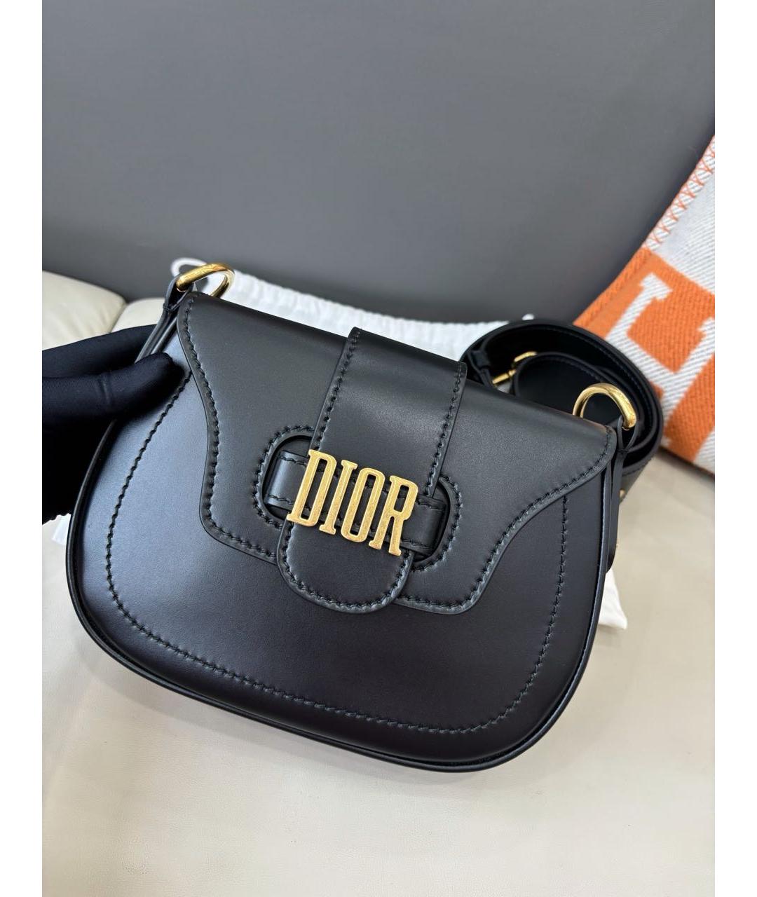 CHRISTIAN DIOR Черная кожаная сумка через плечо, фото 2