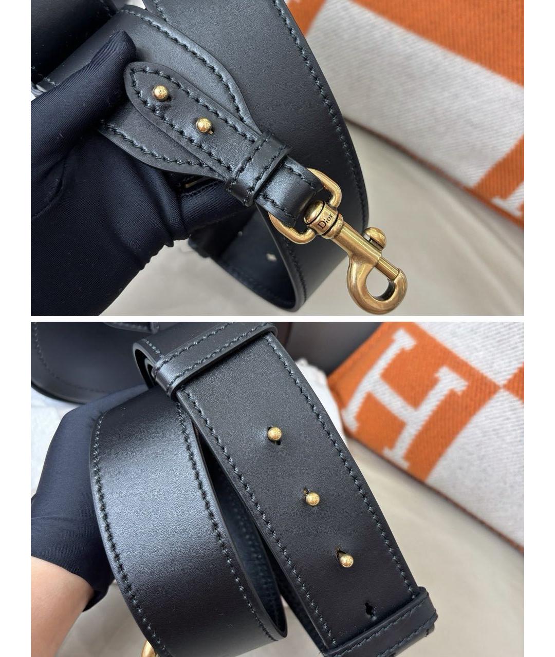 CHRISTIAN DIOR Черная кожаная сумка через плечо, фото 8