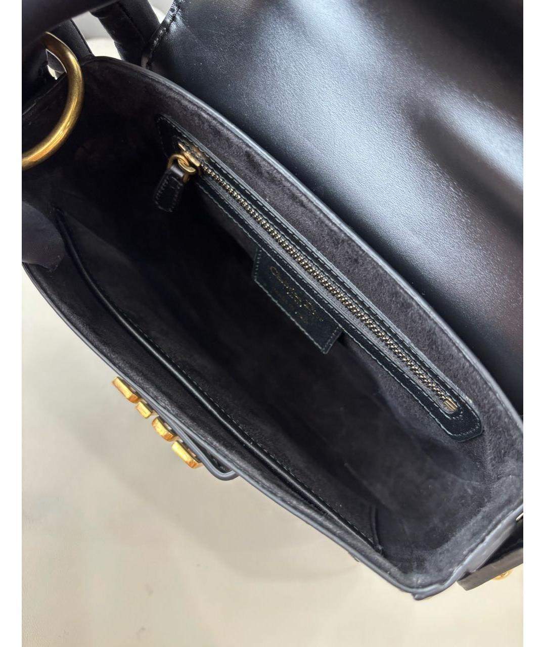 CHRISTIAN DIOR Черная кожаная сумка через плечо, фото 7