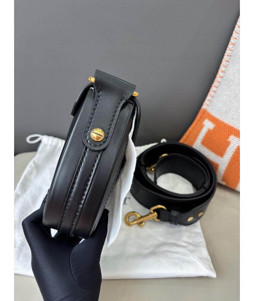 CHRISTIAN DIOR Черная кожаная сумка через плечо, фото 5
