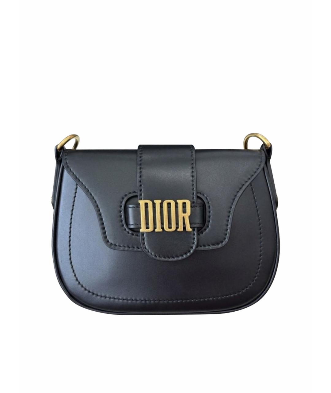 CHRISTIAN DIOR Черная кожаная сумка через плечо, фото 10
