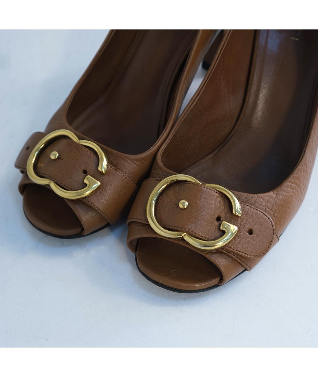 GUCCI Коричневые кожаные туфли, фото 3