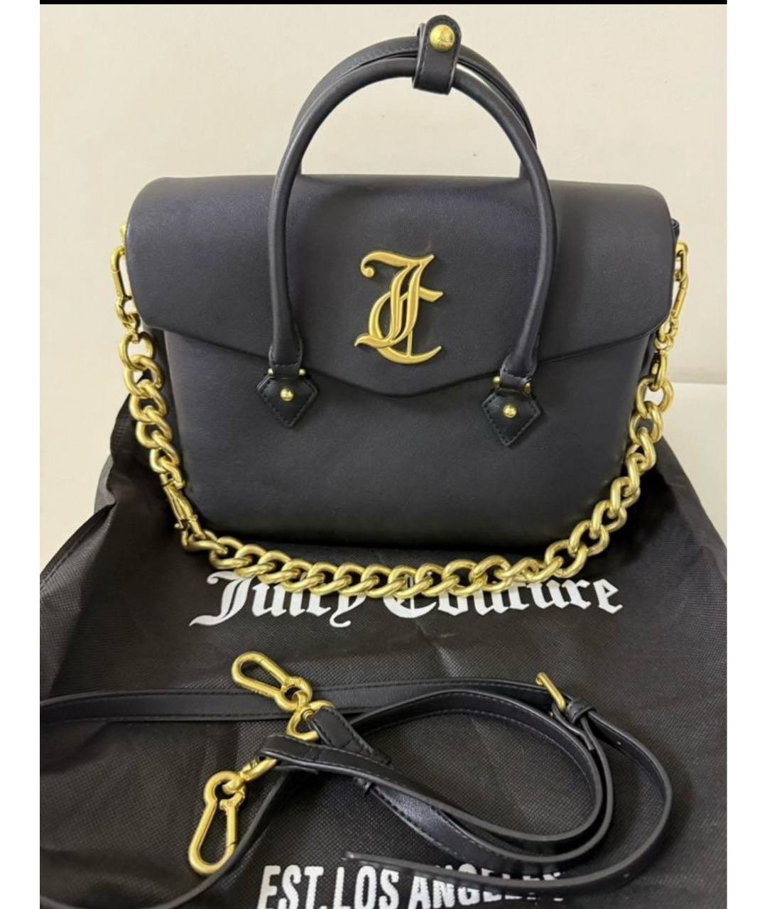 JUICY COUTURE Черная сумка тоут из искусственной кожи, фото 5