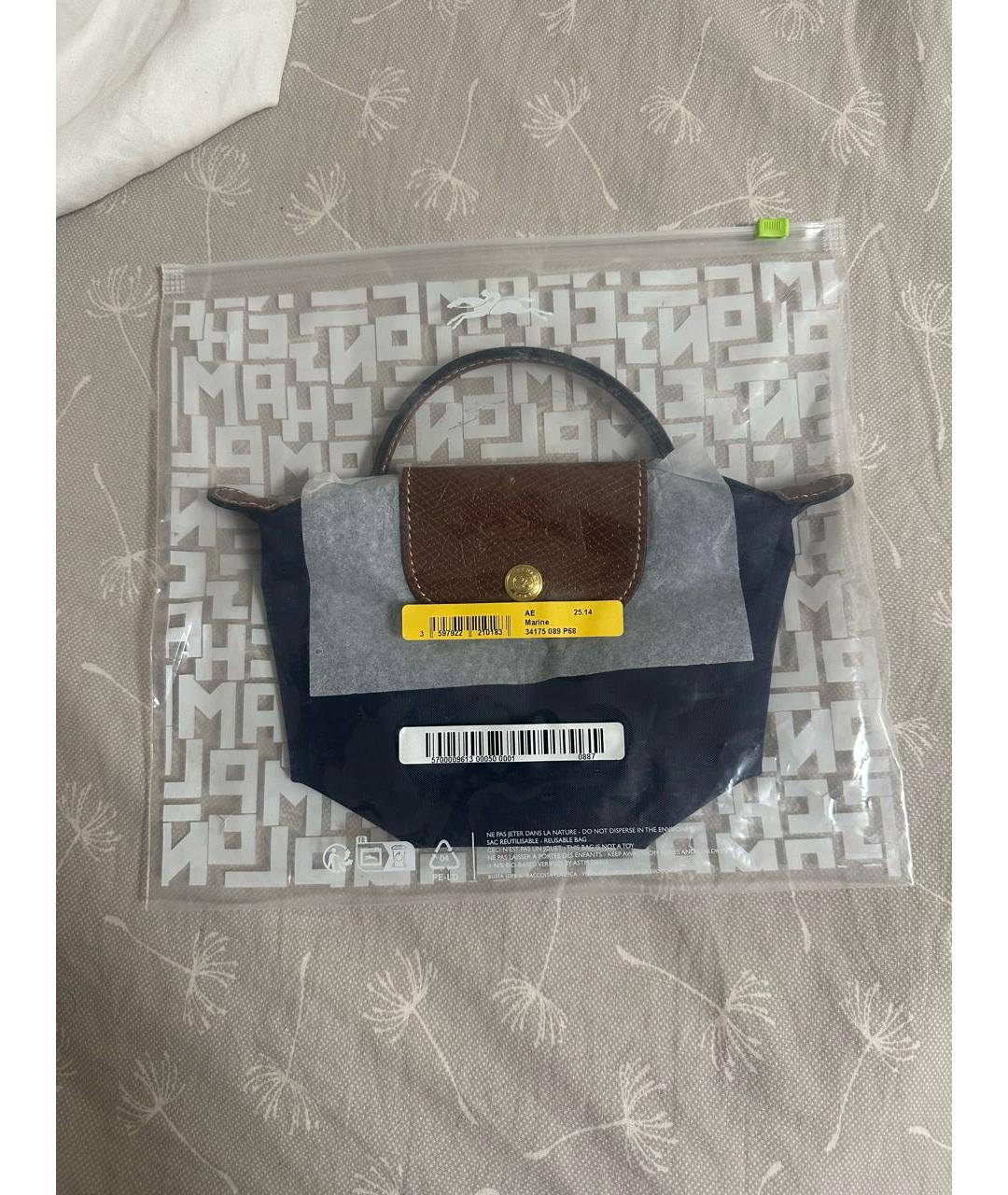 LONGCHAMP Темно-синяя сумка с короткими ручками, фото 2