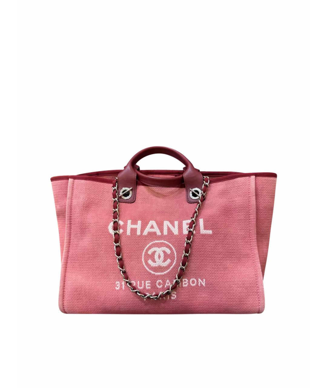 CHANEL Бордовая хлопковая пляжная сумка, фото 1