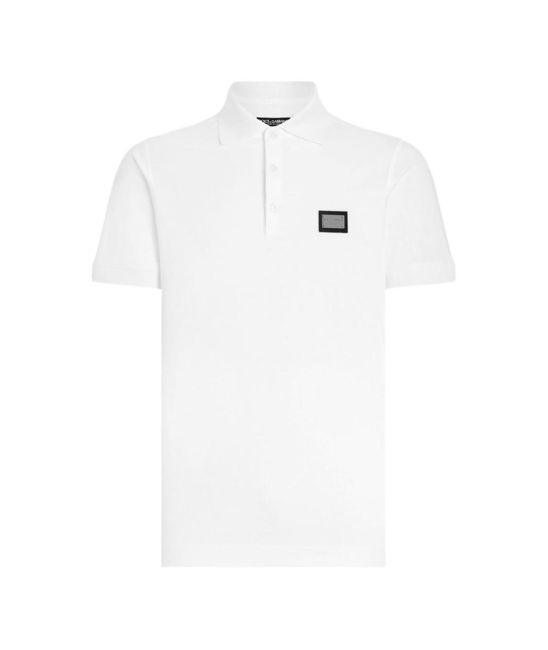 DOLCE&GABBANA Белое хлопковое поло с коротким рукавом, фото 1