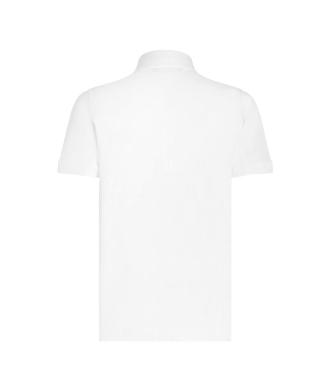 DOLCE&GABBANA Белое хлопковое поло с коротким рукавом, фото 2