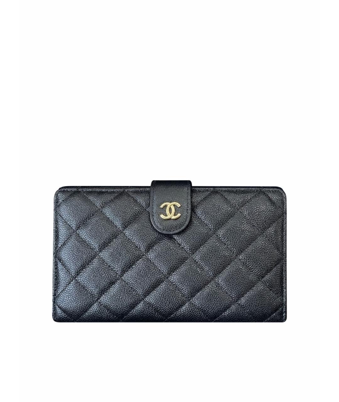 CHANEL Черный кожаный кошелек, фото 1