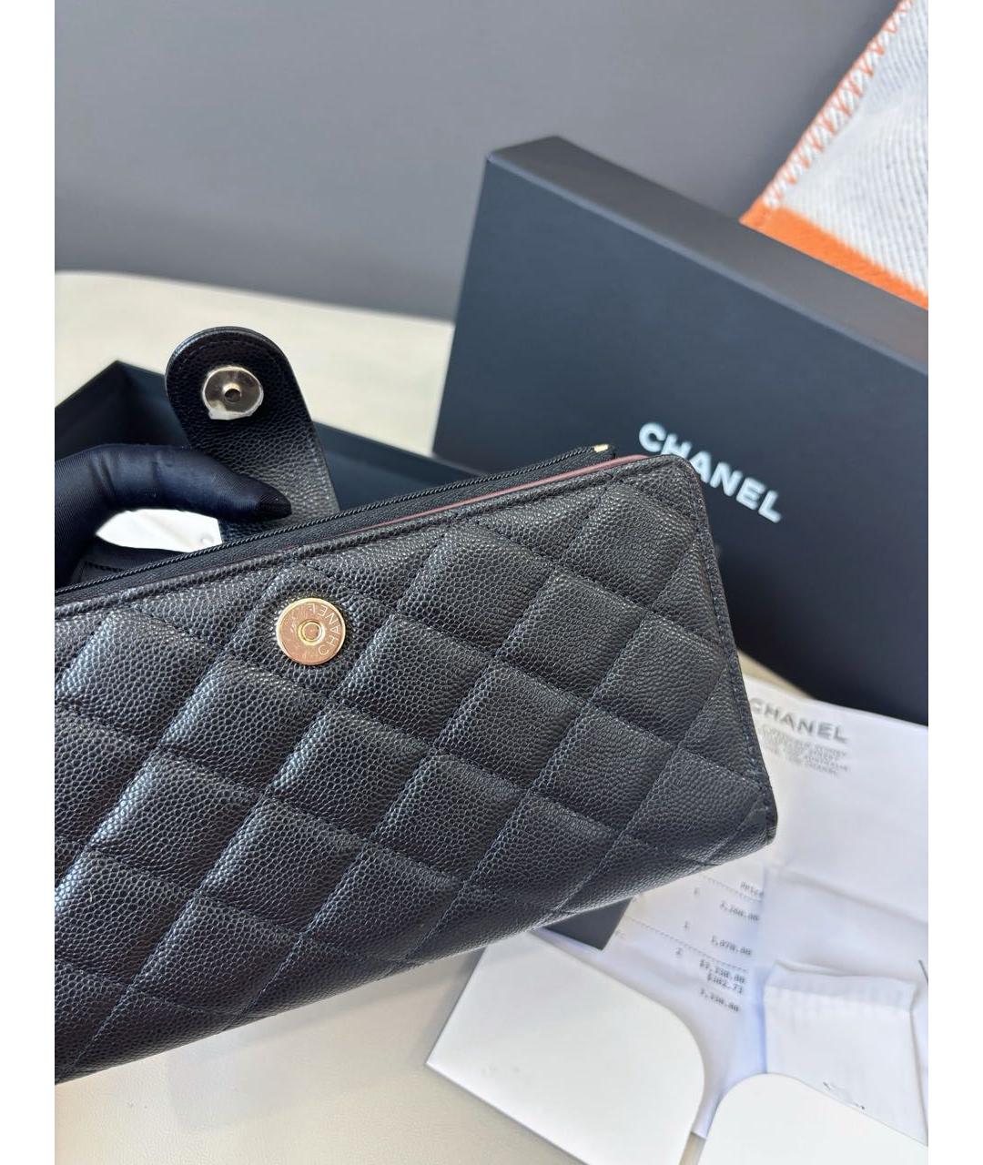 CHANEL Черный кожаный кошелек, фото 5