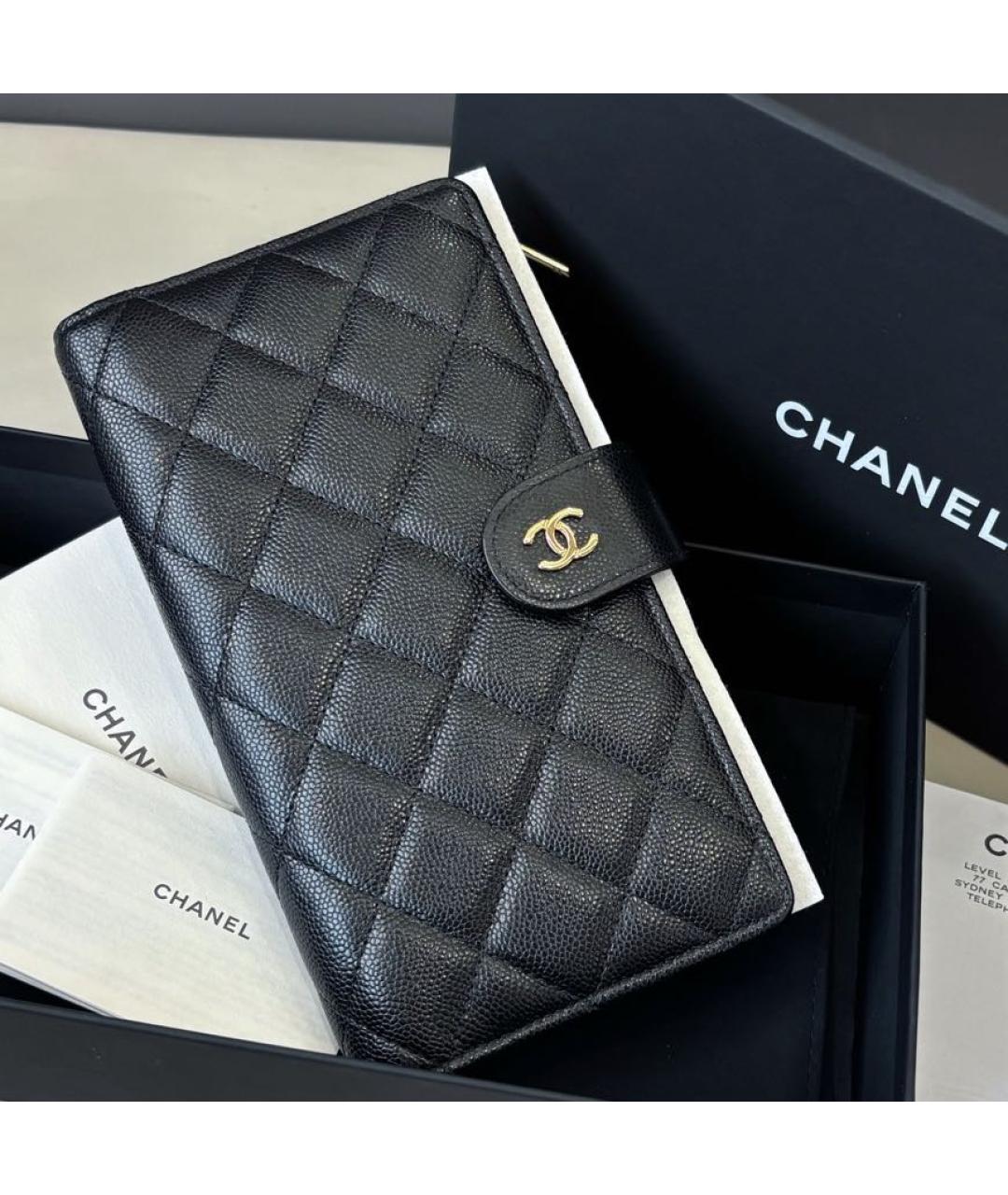 CHANEL Черный кожаный кошелек, фото 7