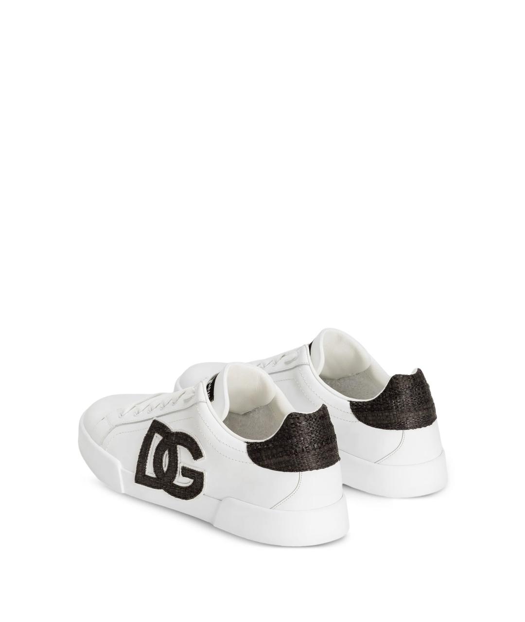 DOLCE&GABBANA Белые кожаные низкие кроссовки / кеды, фото 3