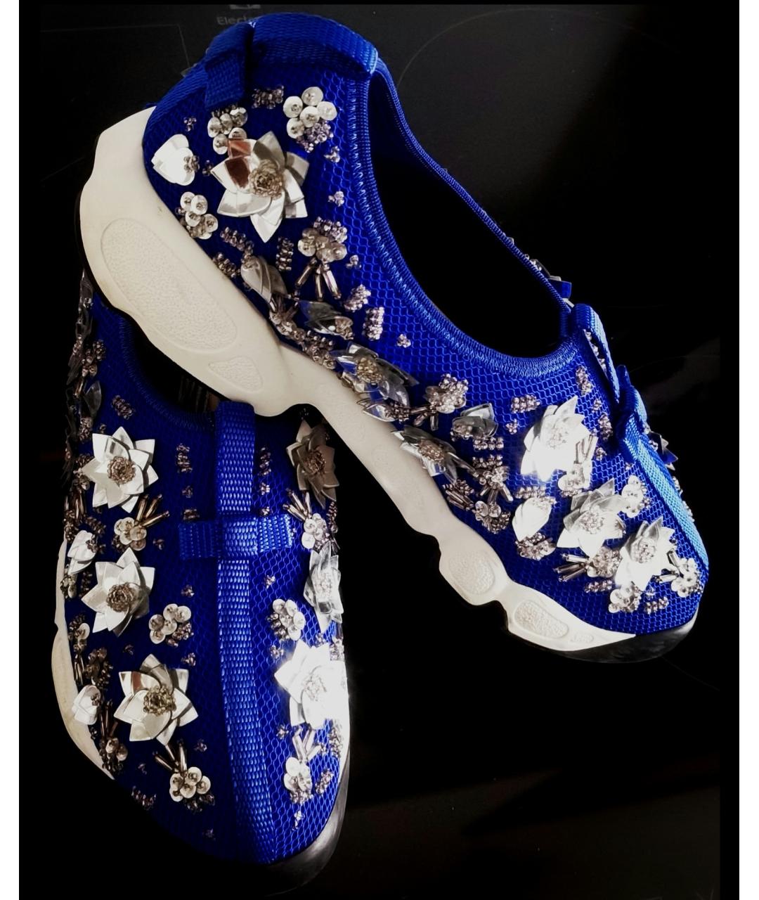 CHRISTIAN DIOR Синие текстильные кроссовки, фото 4