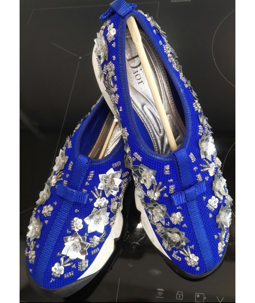 CHRISTIAN DIOR Синие текстильные кроссовки, фото 10