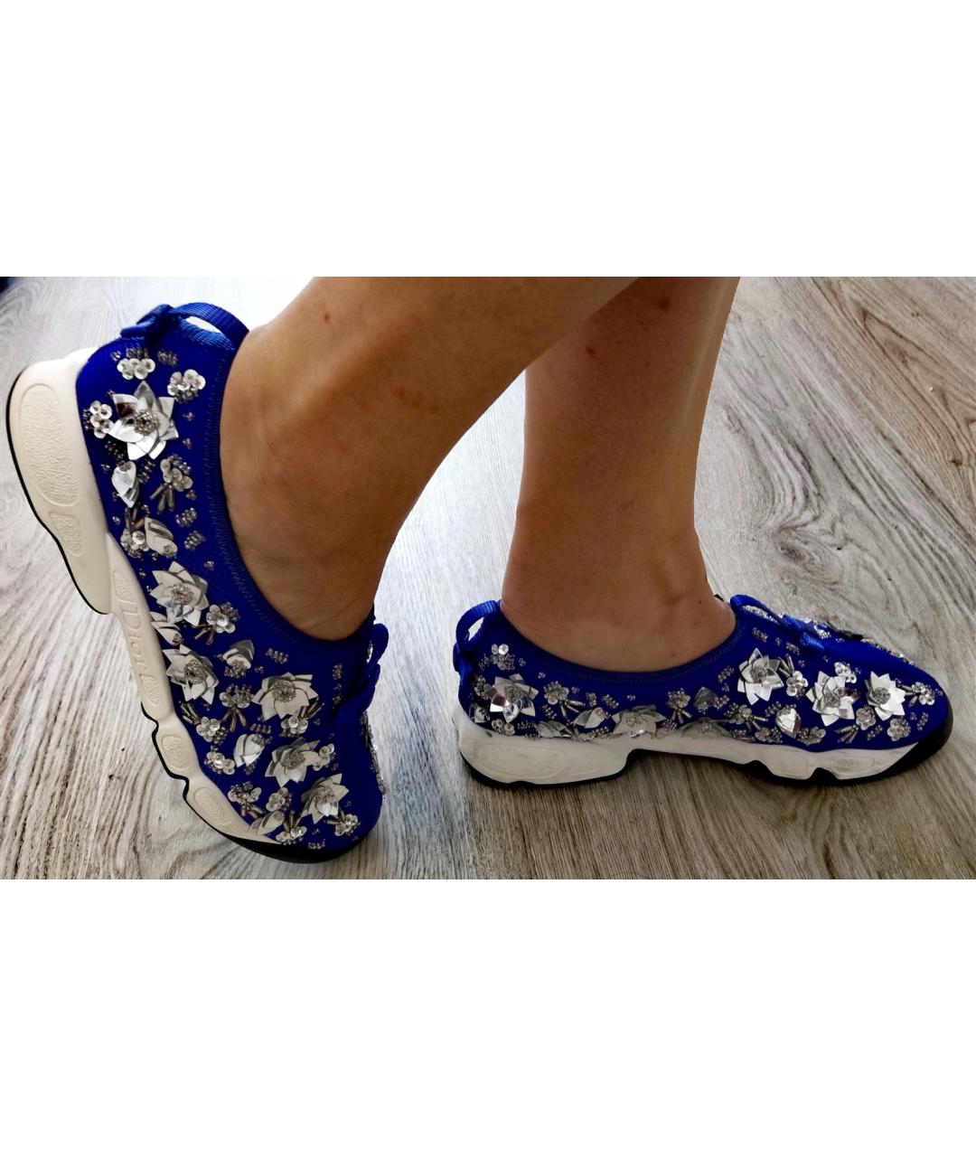 CHRISTIAN DIOR Синие текстильные кроссовки, фото 7