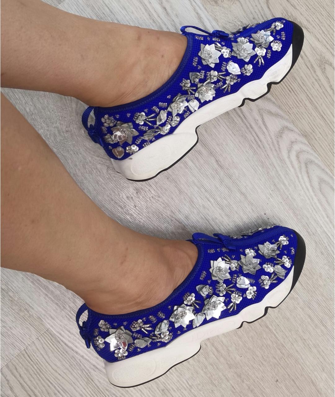 CHRISTIAN DIOR Синие текстильные кроссовки, фото 3