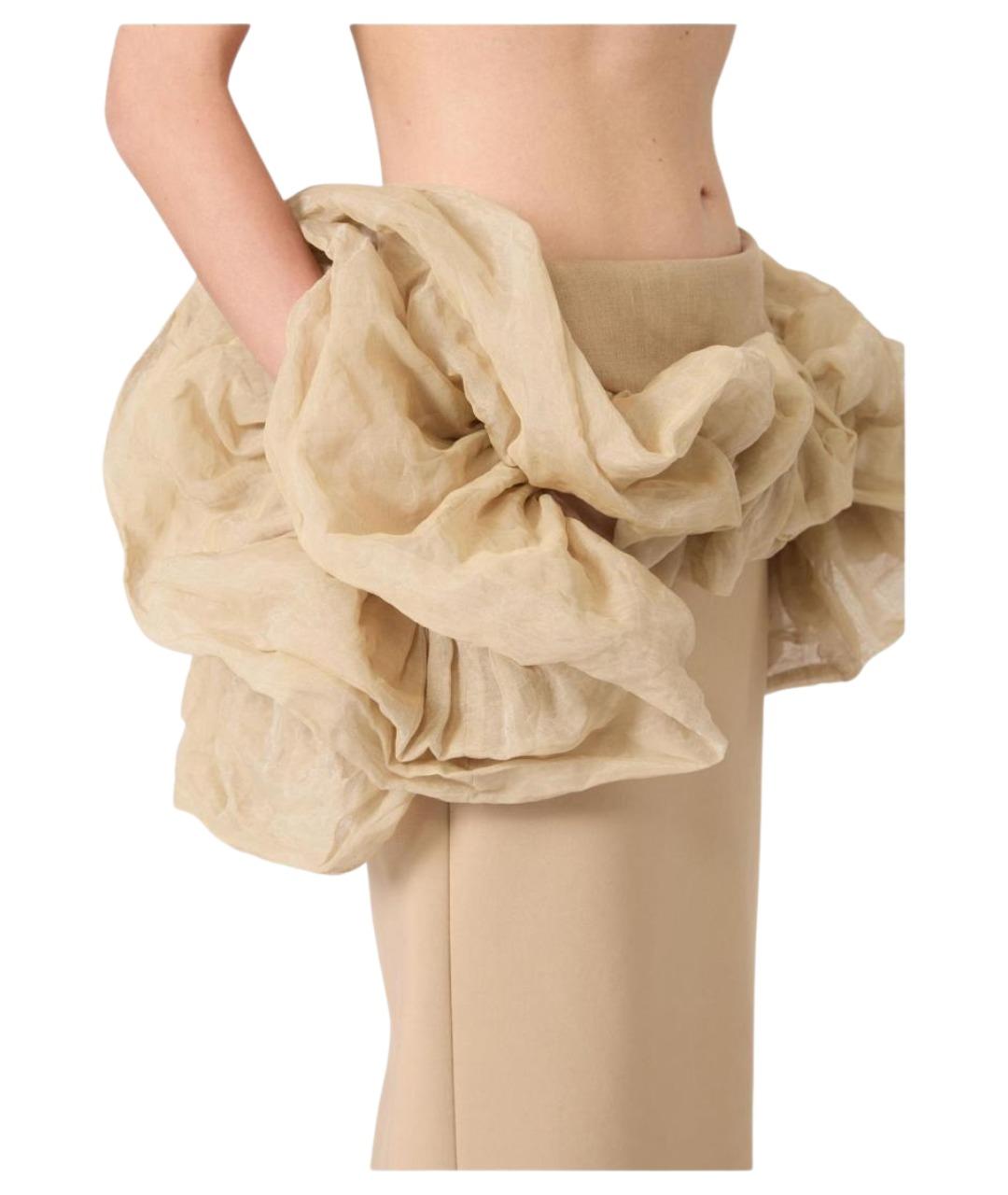 MAX MARA Бежевая полиамидовая юбка миди, фото 3