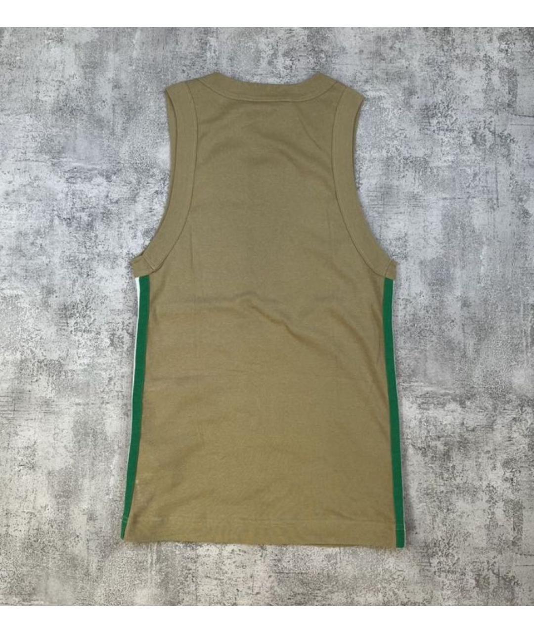 DOLCE&GABBANA Хаки хлопковая майка, фото 4