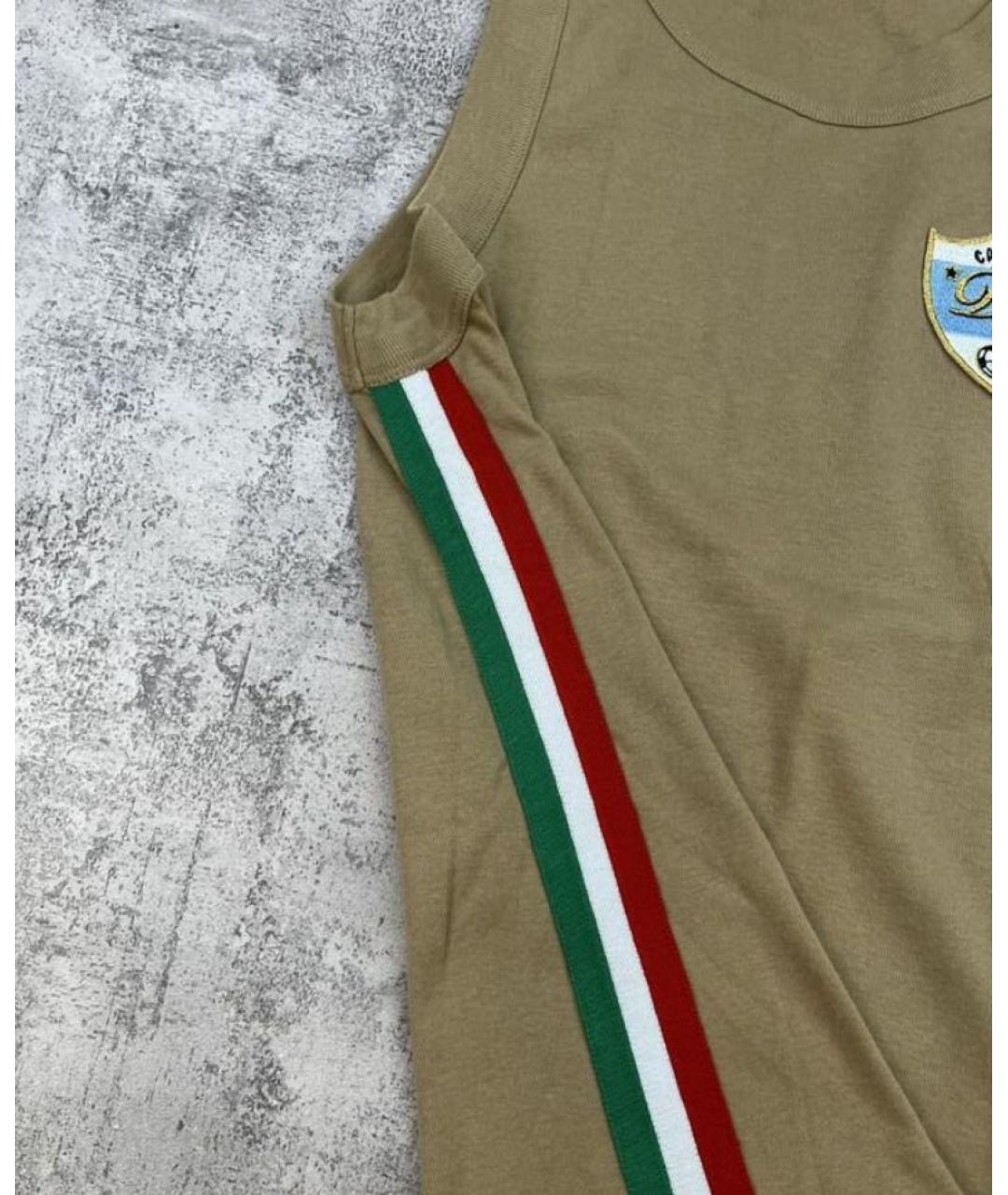 DOLCE&GABBANA Хаки хлопковая майка, фото 5
