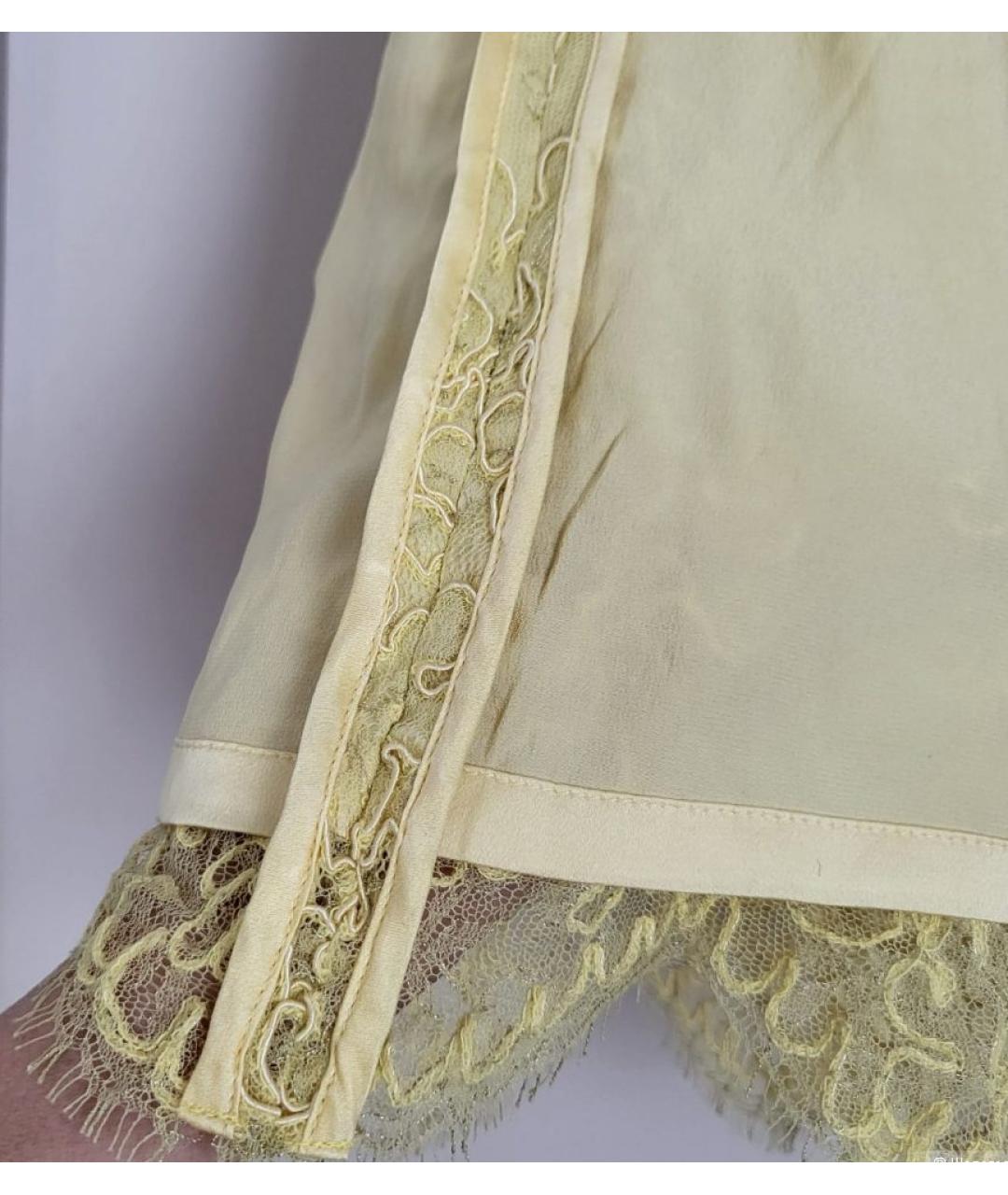ESCADA Желтая кружевная юбка миди, фото 5