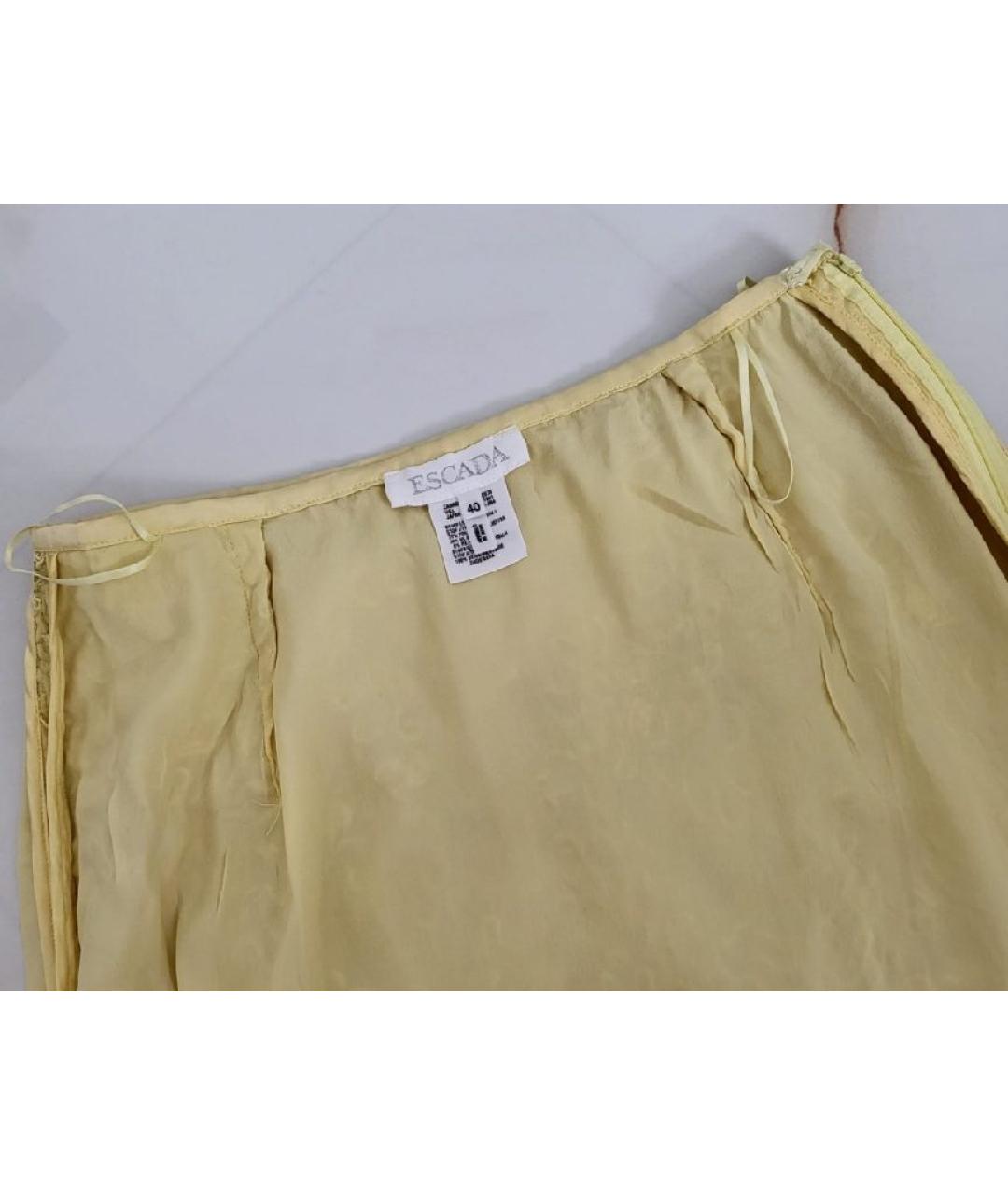 ESCADA Желтая кружевная юбка миди, фото 9