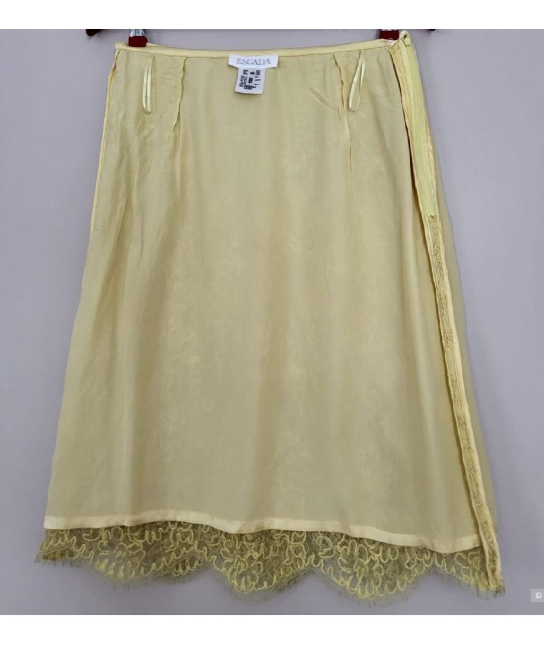 ESCADA Желтая кружевная юбка миди, фото 6