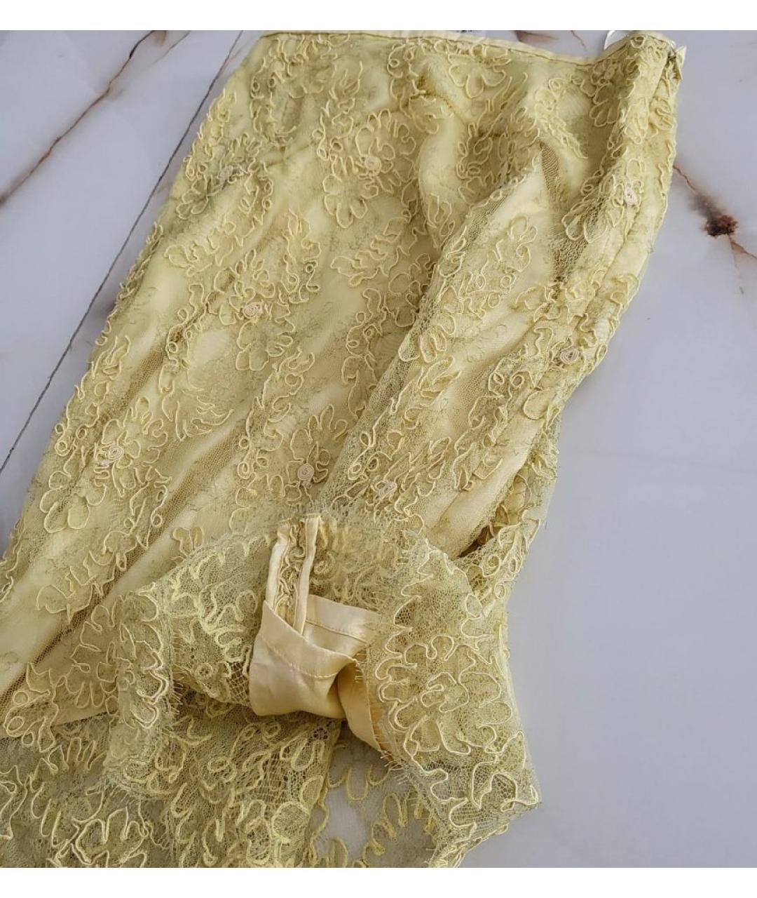 ESCADA Желтая кружевная юбка миди, фото 2