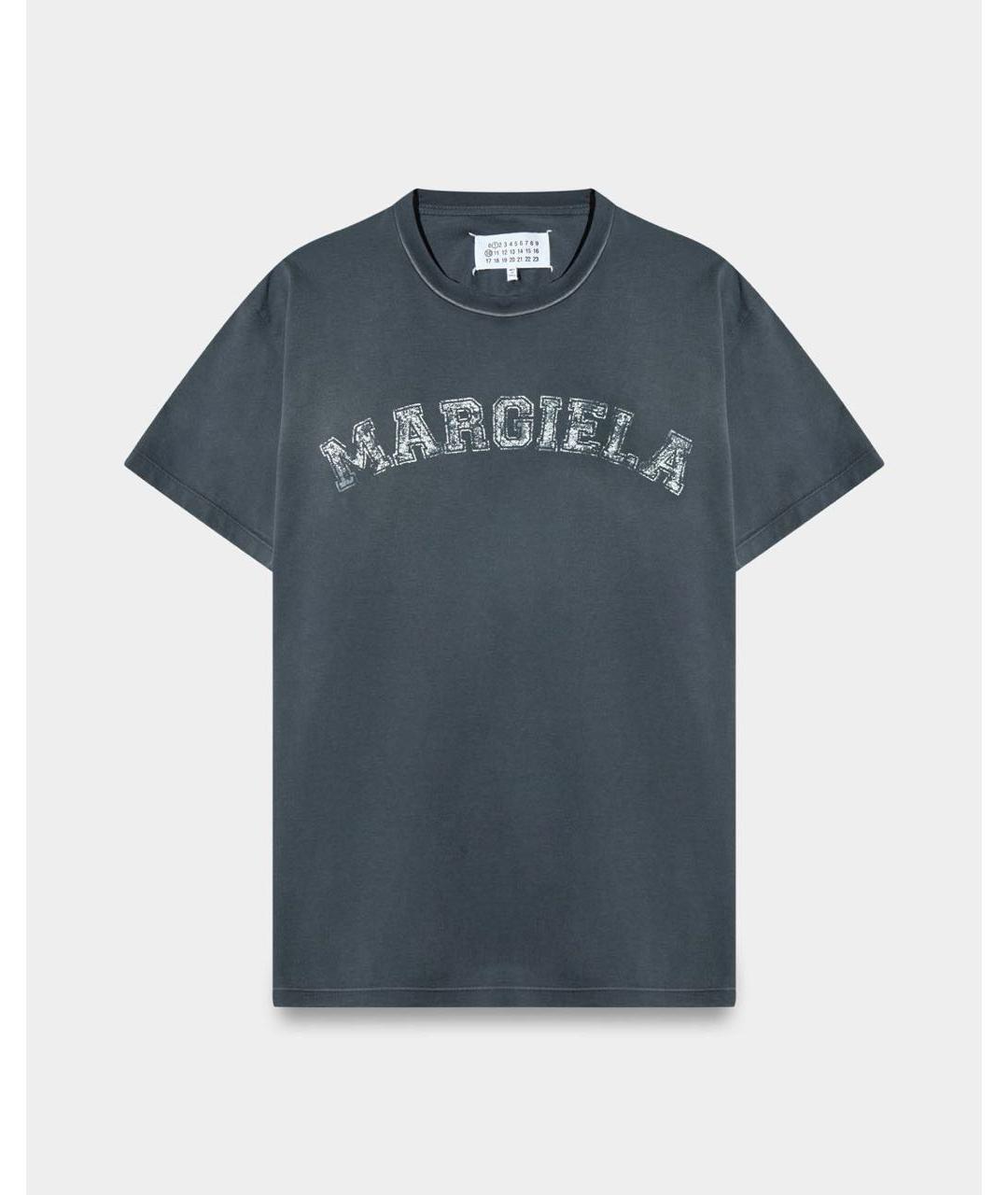 MAISON MARGIELA Темно-синяя хлопковая футболка, фото 7