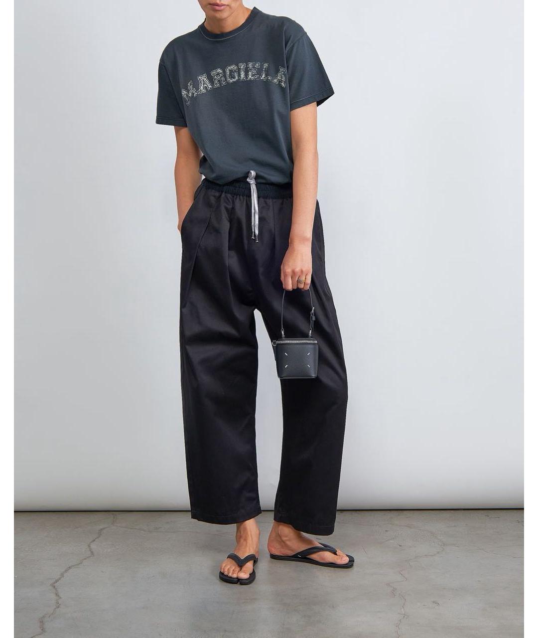 MAISON MARGIELA Темно-синяя хлопковая футболка, фото 3