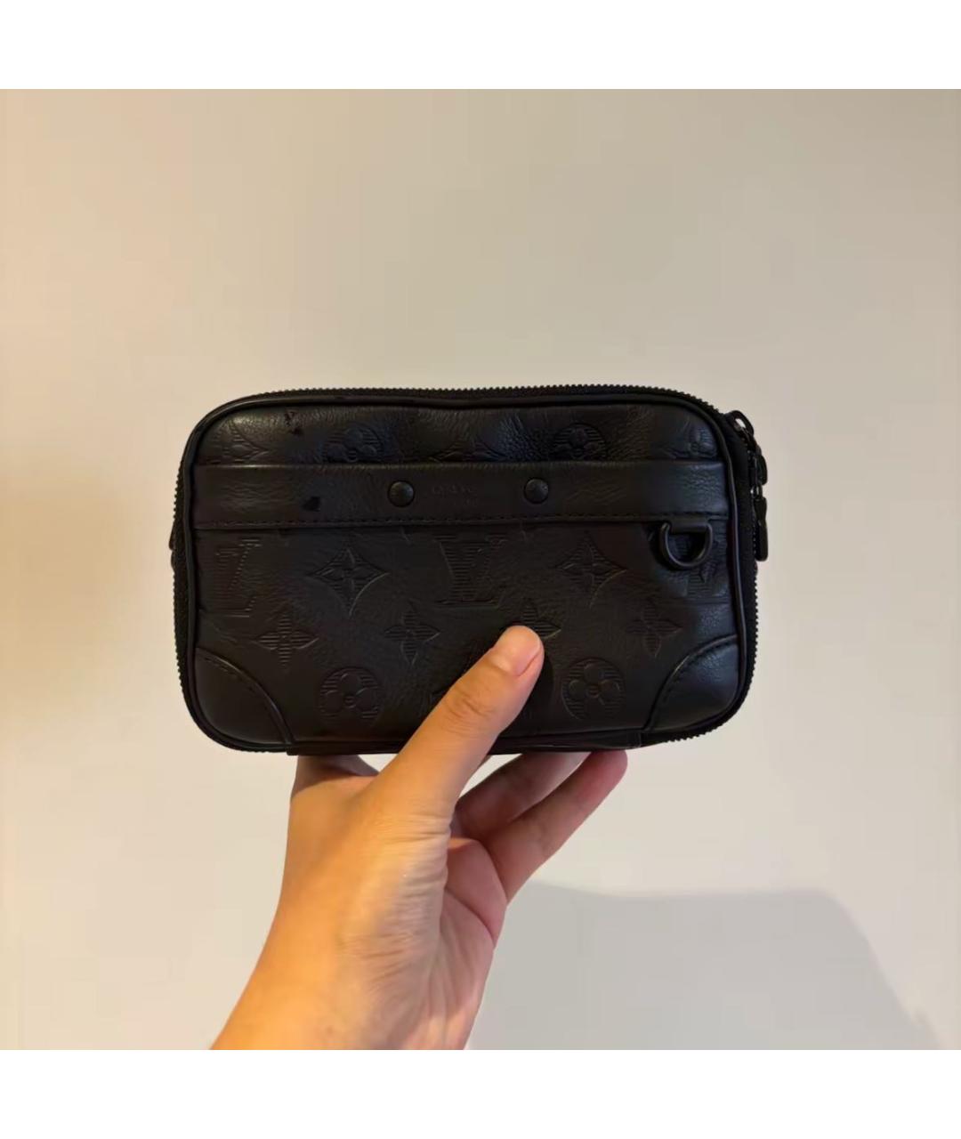 LOUIS VUITTON Черная кожаная сумка на плечо, фото 2