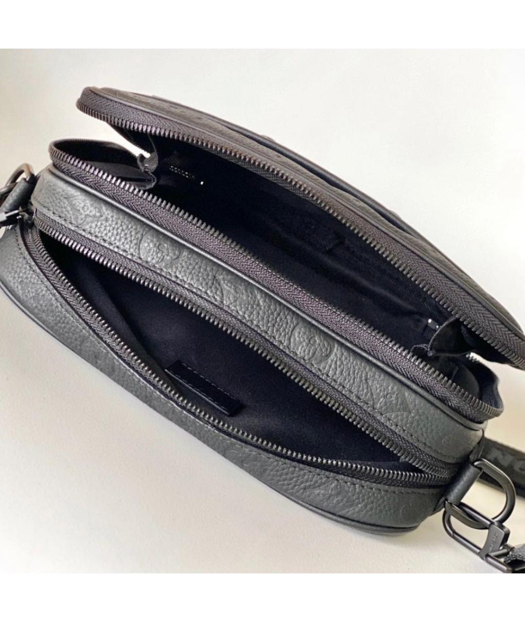 LOUIS VUITTON Черная кожаная сумка на плечо, фото 3