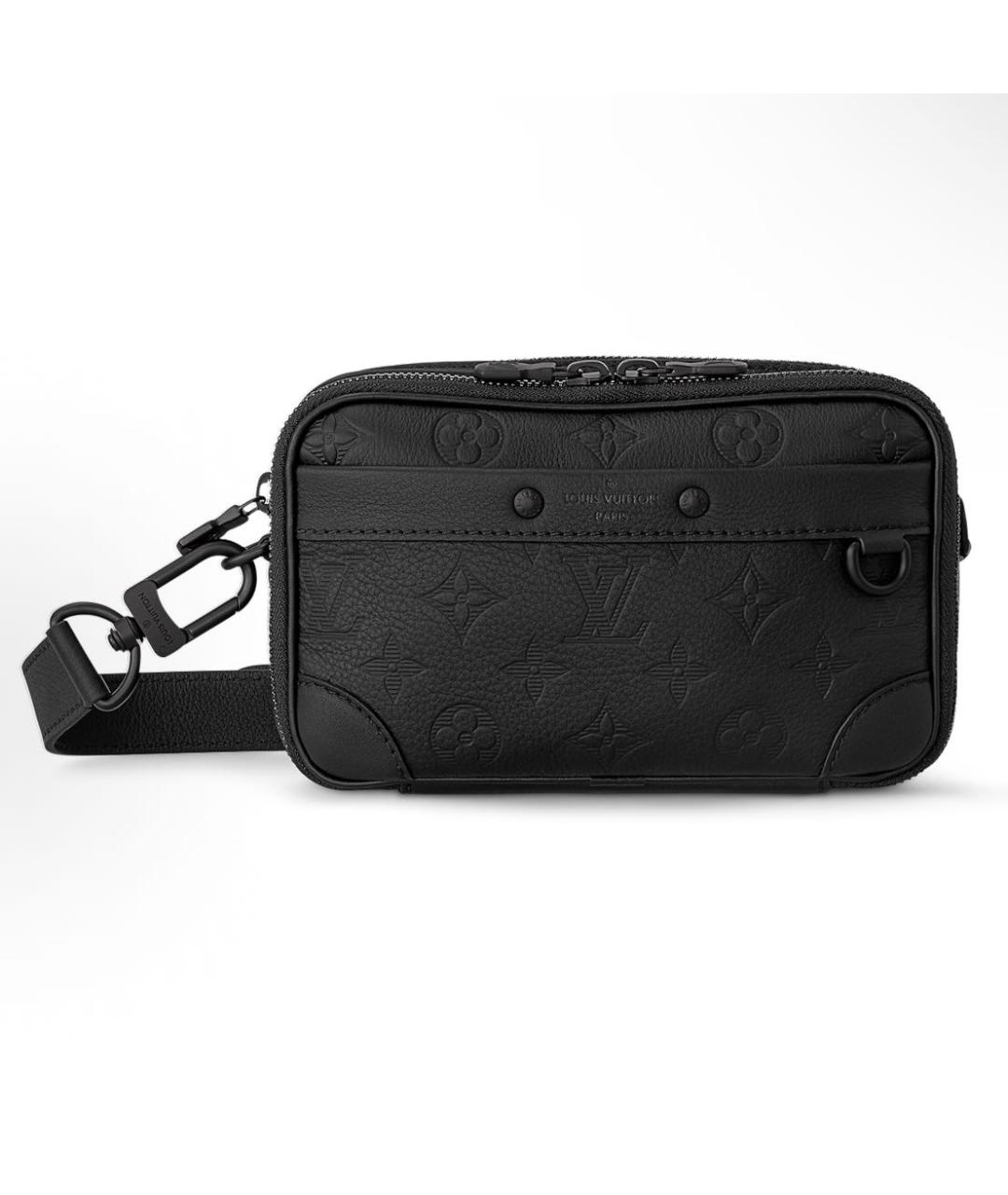 LOUIS VUITTON Черная кожаная сумка на плечо, фото 4