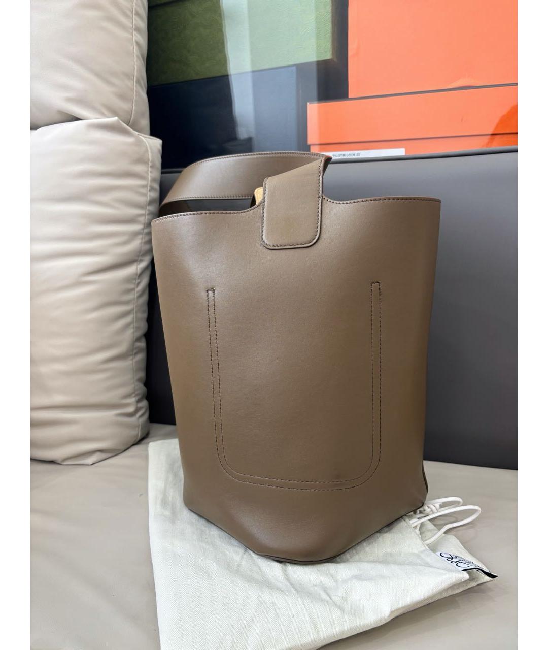 LOEWE Коричневая кожаная сумка тоут, фото 3