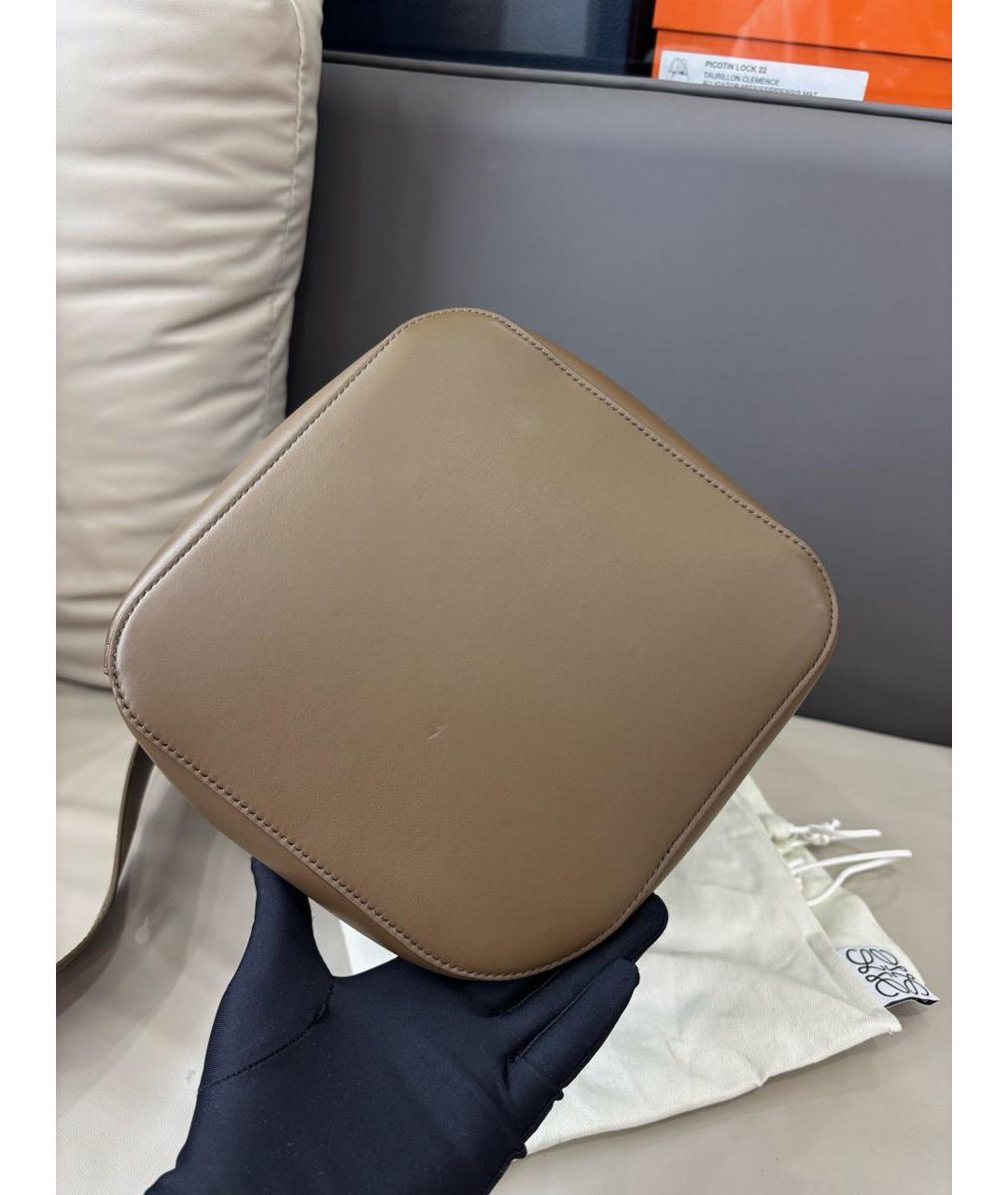 LOEWE Коричневая кожаная сумка тоут, фото 4