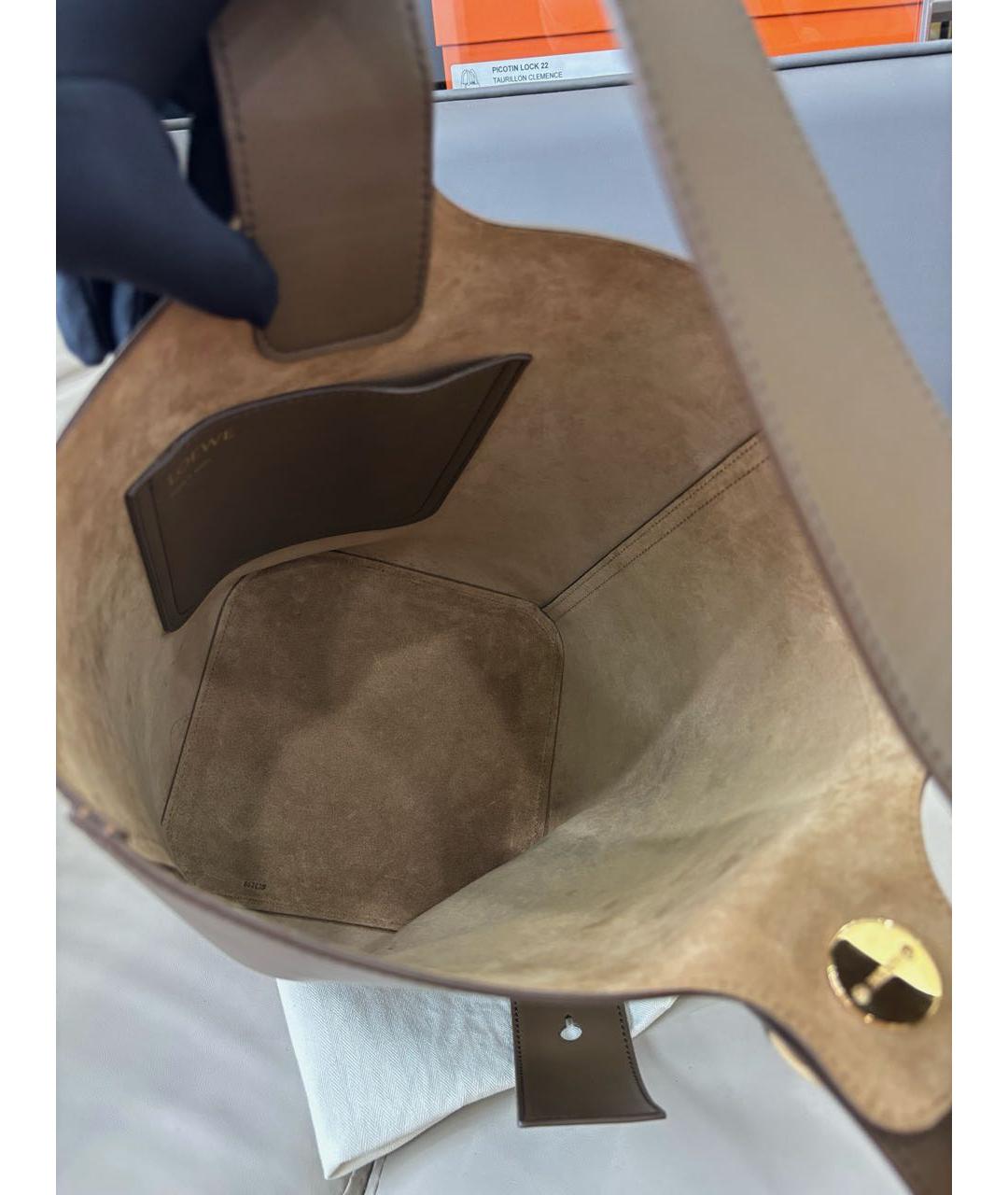 LOEWE Коричневая кожаная сумка тоут, фото 7